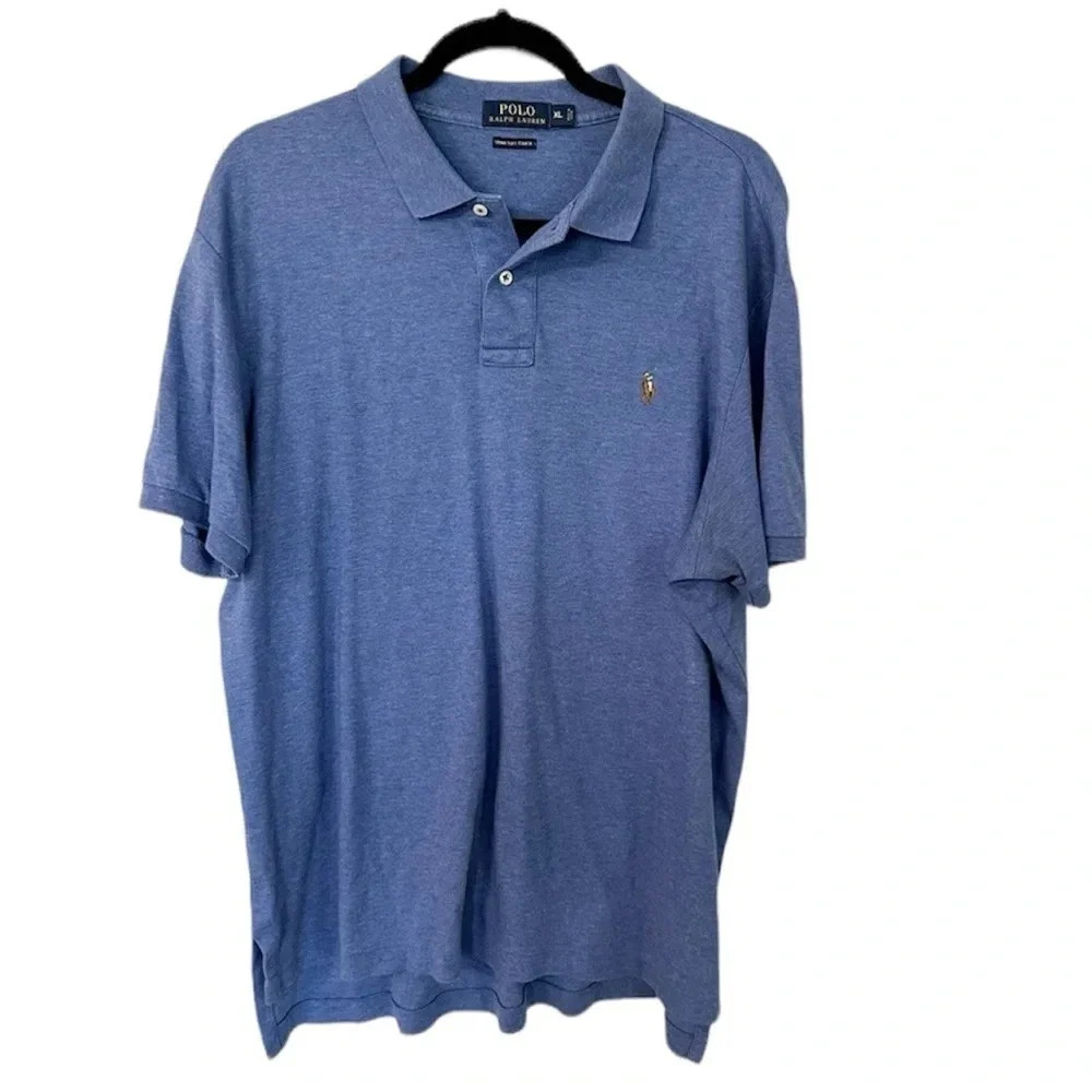 Polo Ralph Lauren Pima Soft Touch Men’s Blue Short Sleeve Polo Size XL GUC